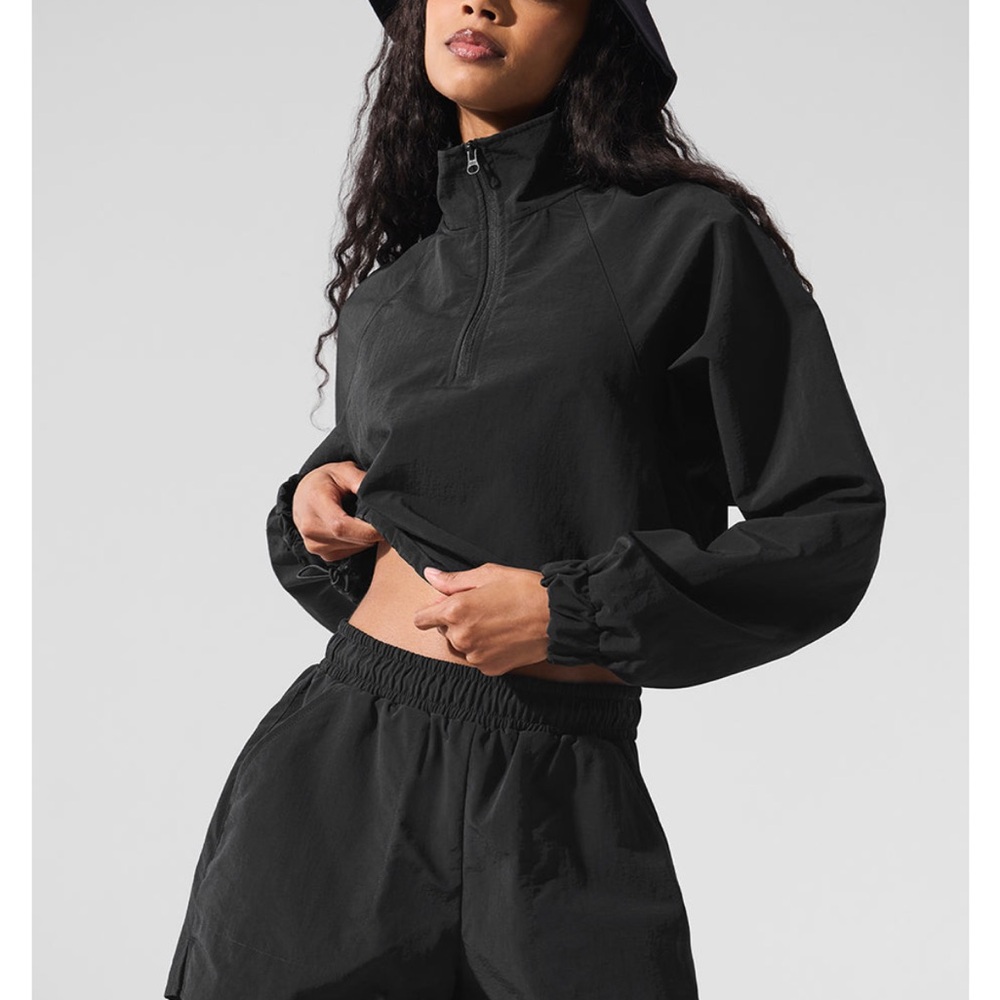 Cropped 1/4 zip alumni pullover, XS